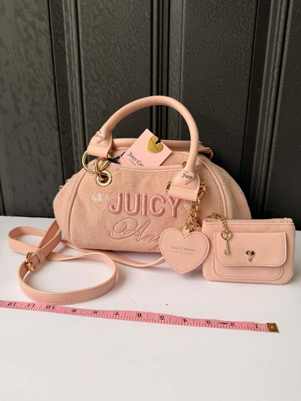 Juicy Couture Juicy Angel Satchel with Removable Pouch in Pink Clay
